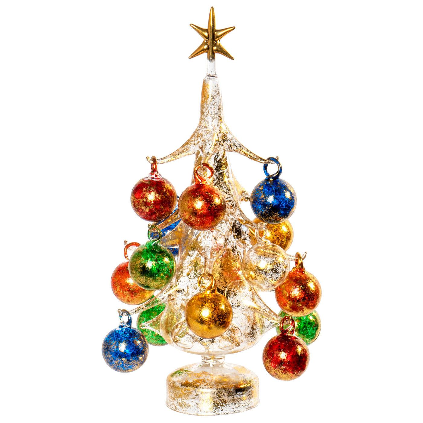 Vintage Inspired Mini Glass Christmas Tree with Removable Ornaments ...