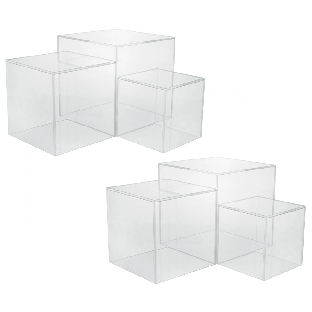 Crystal Clear Acrylic Cube Display Nesting Riser Stands — Red Co Goods 