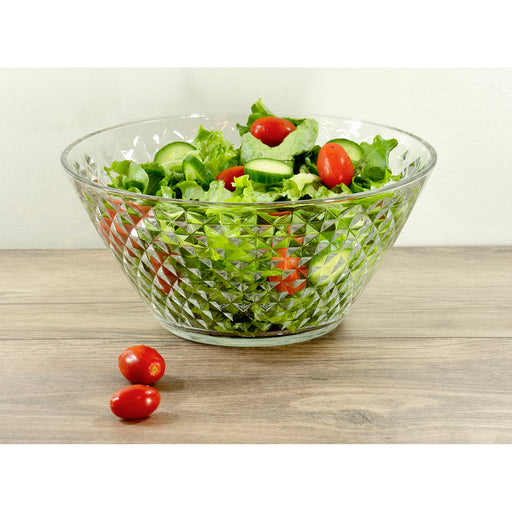 Red Co. Large Clear Glass Mixing Bowl with Ribbed Surface, for Mixing,  Storage, Serving, 2.5 Quarts, 9 Dia