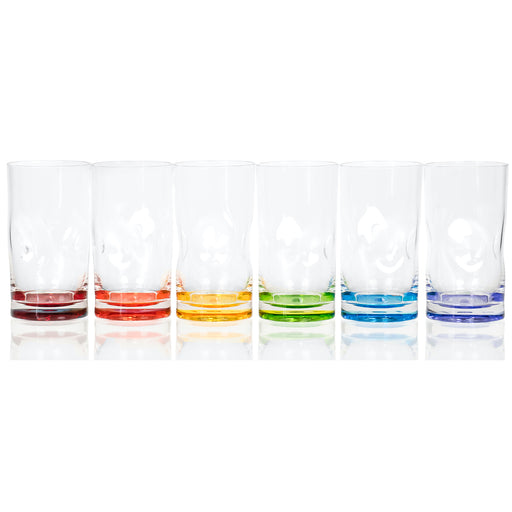 Bubble Textured Clear Multi Colored Drinking Tumbler Glass for Water — Red  Co. Goods