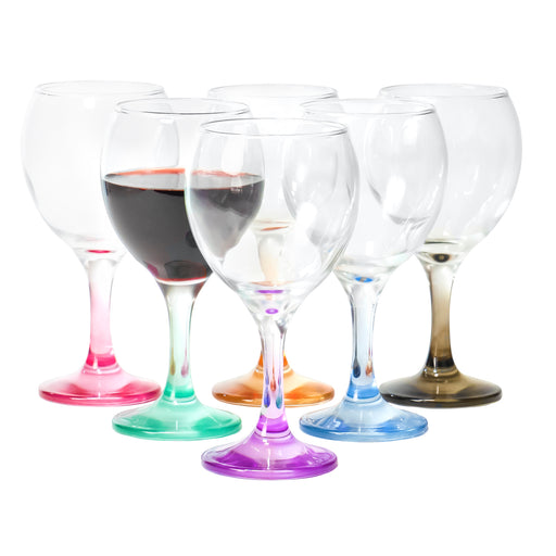 Studio Multi Color set of 6 Wine Glasses 8 oz. 