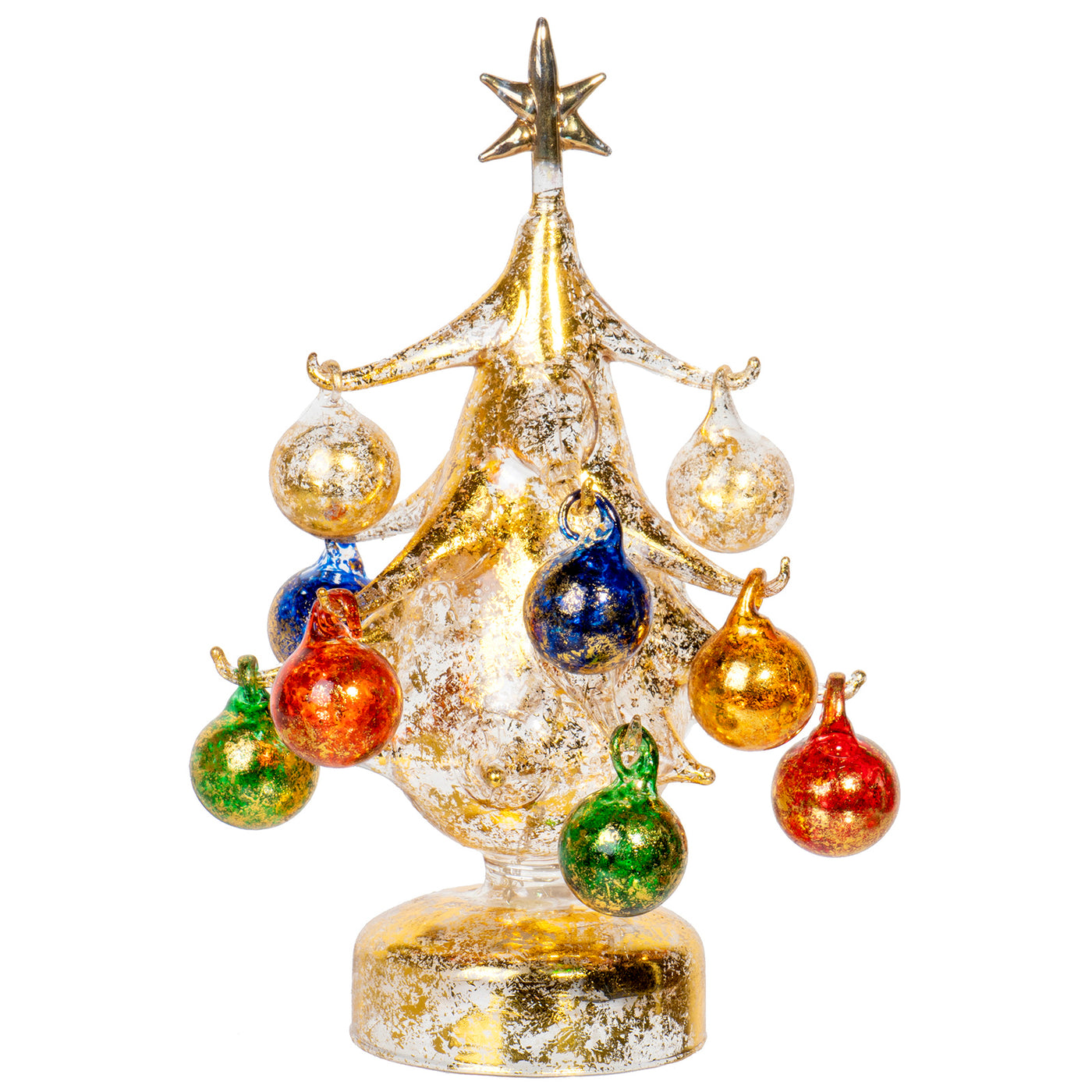 Vintage Inspired Mini Glass Christmas Tree with Removable Ornaments ...