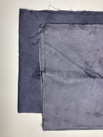 logwood and iron dyed cotton fabric in a first attempt at a black fabric recipe