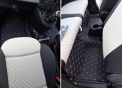 Muchkey car Floor Mats fit for 95% Custom Style Luxury Leather All Weather  Protection Floor Liners Brown-Color Full car Floor Mats
