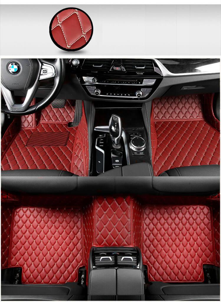 車用マット Custom Floor Mats for Cars fit 95 Sedan SUV Sports Car Full Coverage All Weather Men Women Pads Protection NonSlip Leather Floor Liners Red - 4