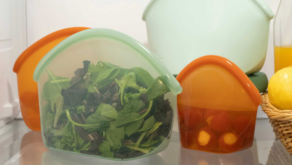 Food Hugger Bags with lettuce and greens