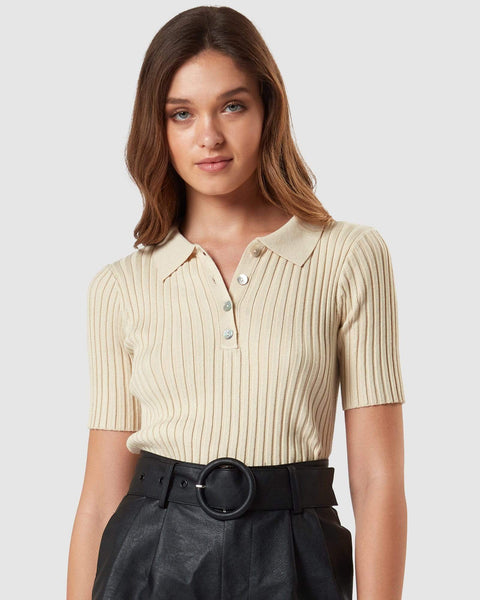 CHARLIE HOLIDAY Taylah Knit Polo Top