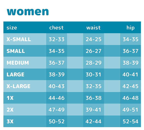 SwimZip Women Size Chart