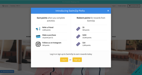 SwimZip Perk Points