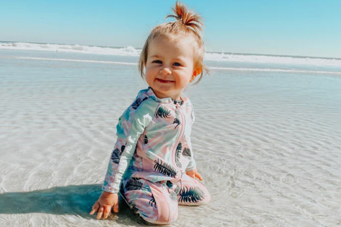 Sunsuit - Long Sleeve Romper Swimsuit "Palm Breeze"