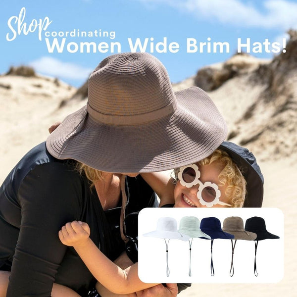 Girls Wide Brim Sun Hat - Mint