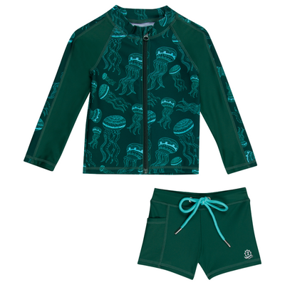 Kids Euro Shorties + Long Sleeve Rash Guard Set