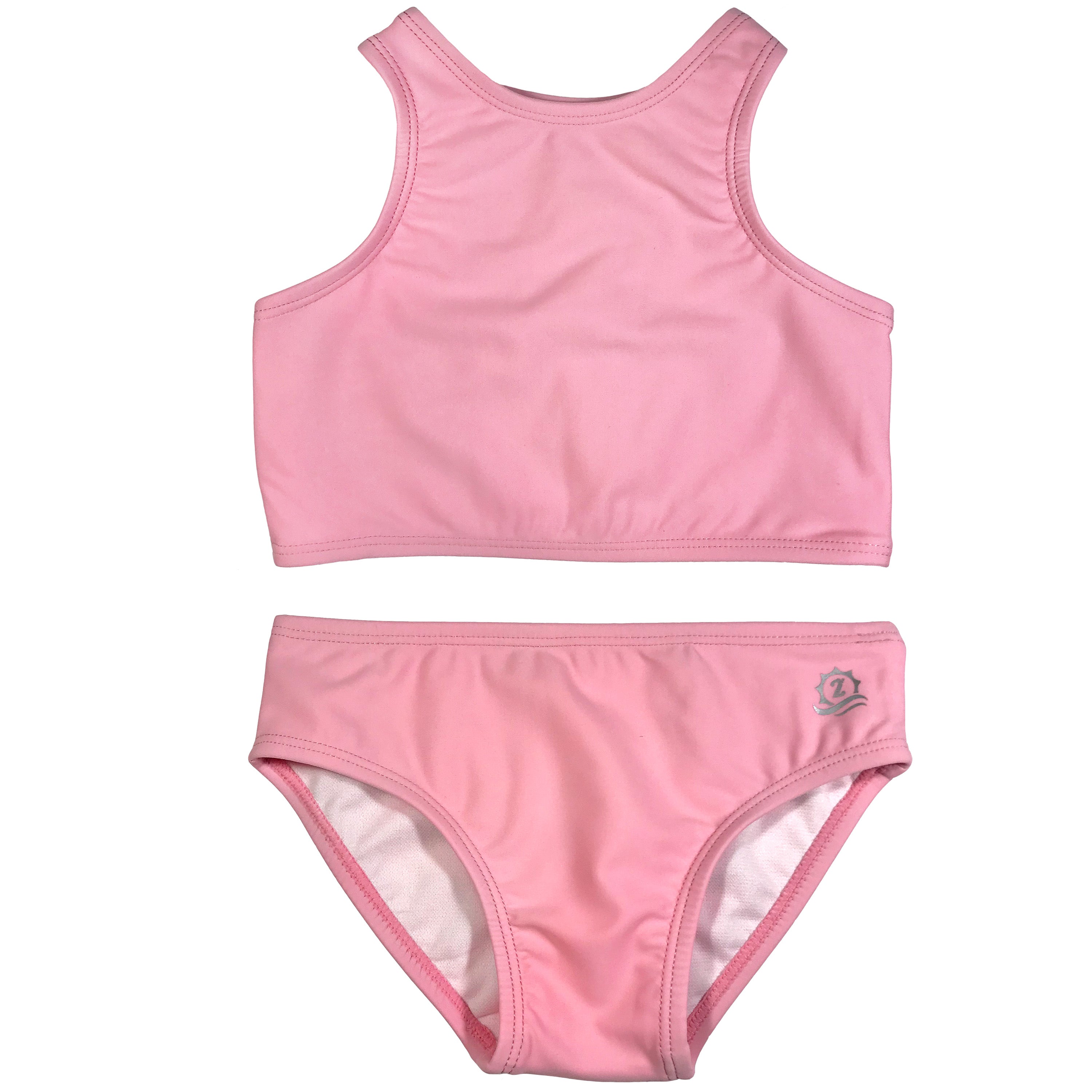 SwimZip Girl's Halter Top Swim Set - Pink - UPF 50+ Sun Protection ...