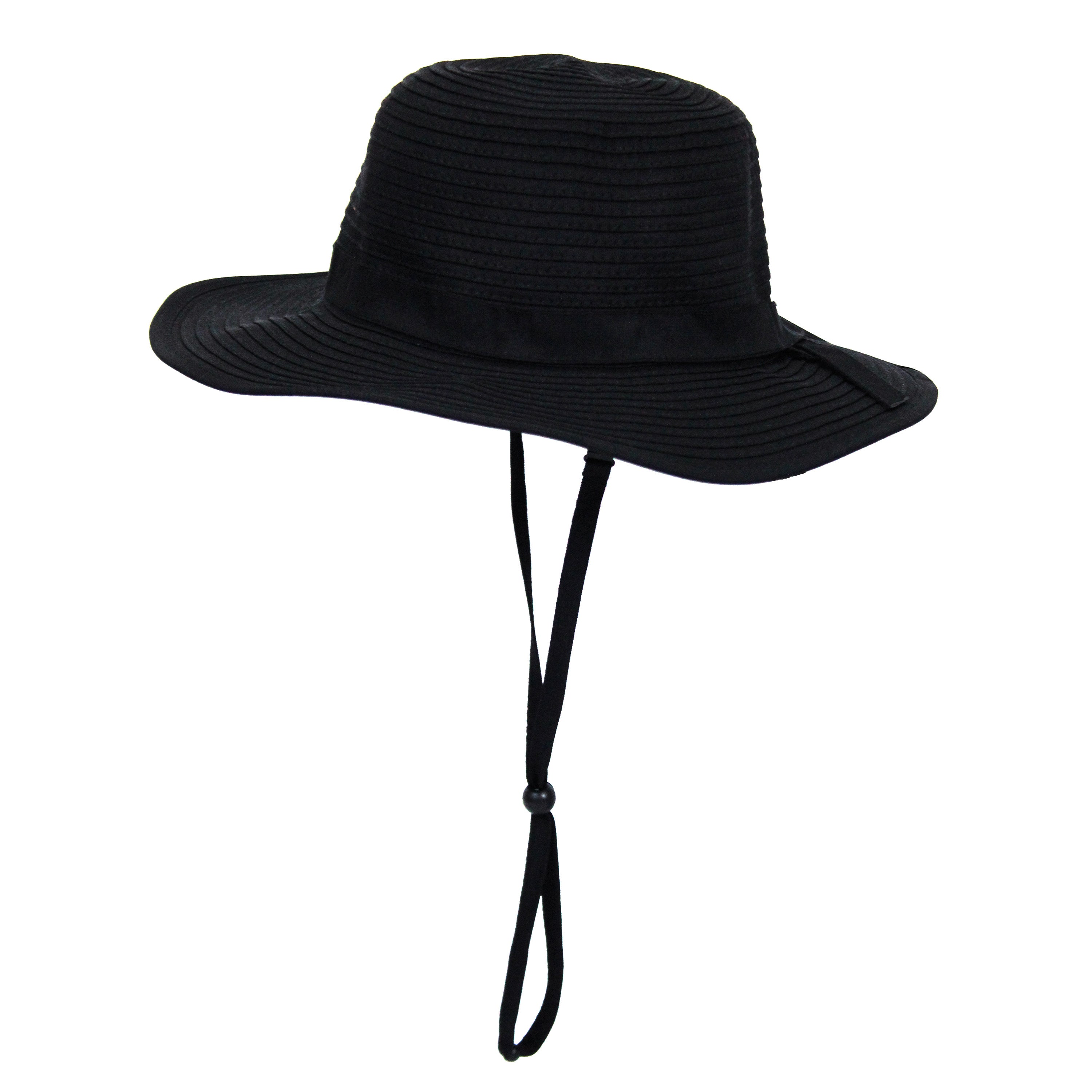 Girls Wide Brim Sun Hat - Black