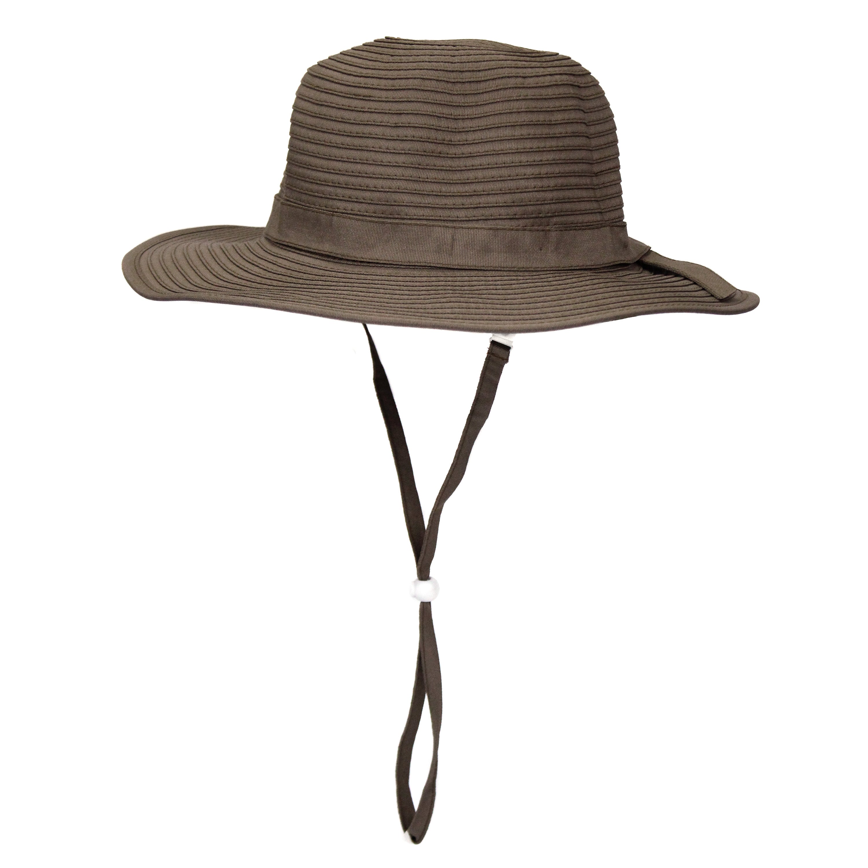 Girls Wide Brim Sun Hat - Brown