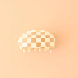 Round Checkered Hair Claw - MarketPlaceManning
