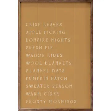 Autumn Activities 5x8 Sign