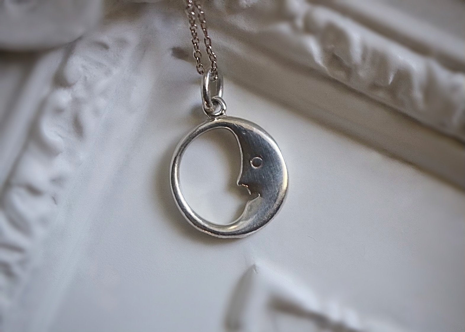 silver moon necklace tiffany