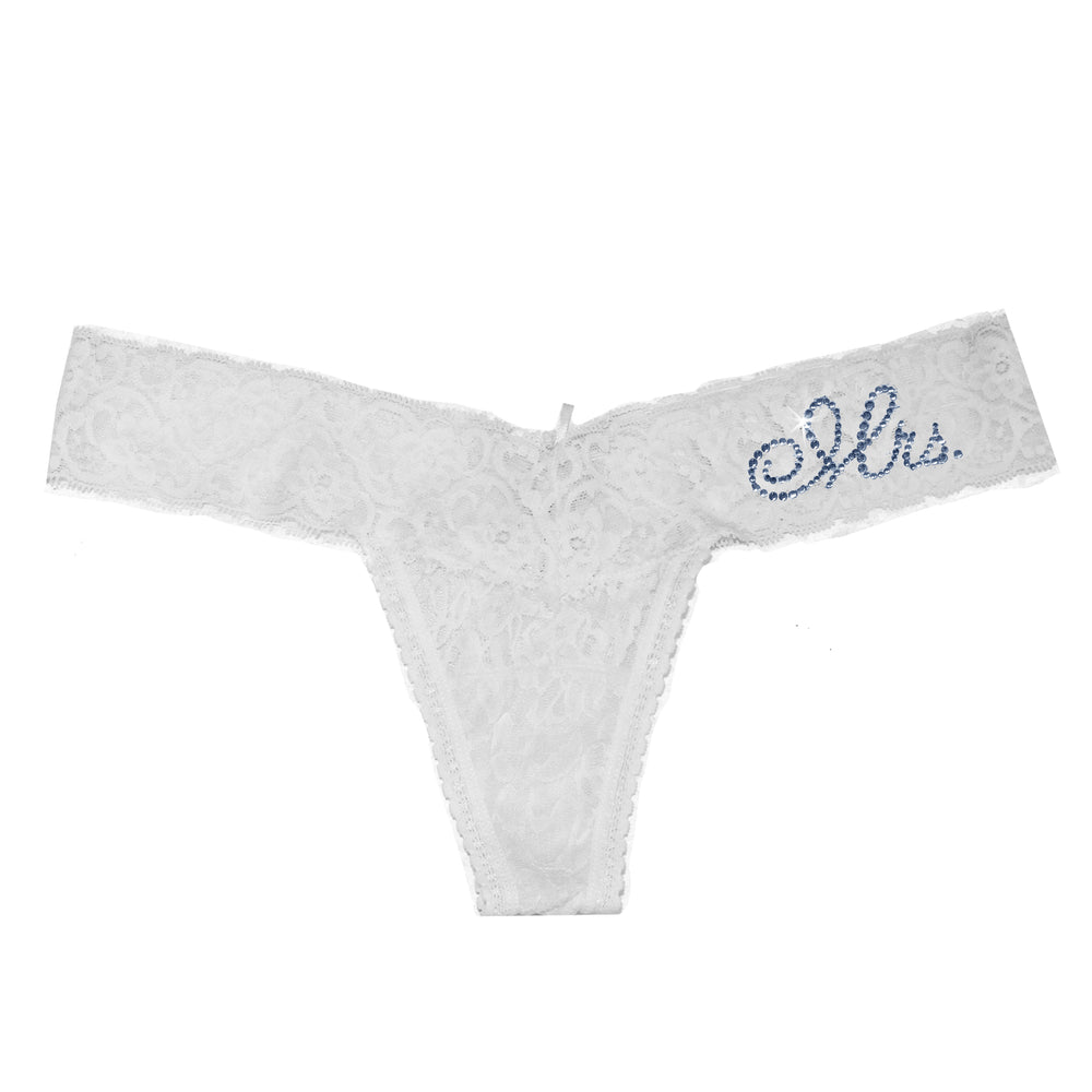 Naughty And Funny Something Blue Bride Panties - Low-Rise