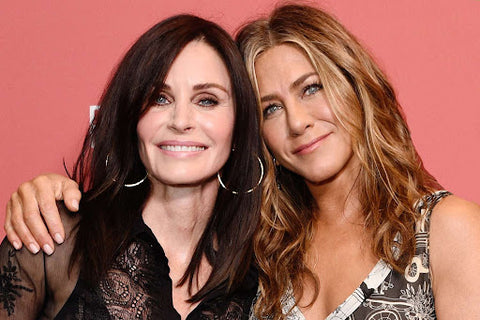 Jennifer Aniston and Courteney Cox discussing prejuvenation and rejuvenation skincare approaches
