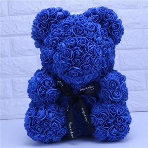 blue rose teddy bear