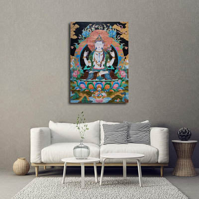 Thangka decoration in room