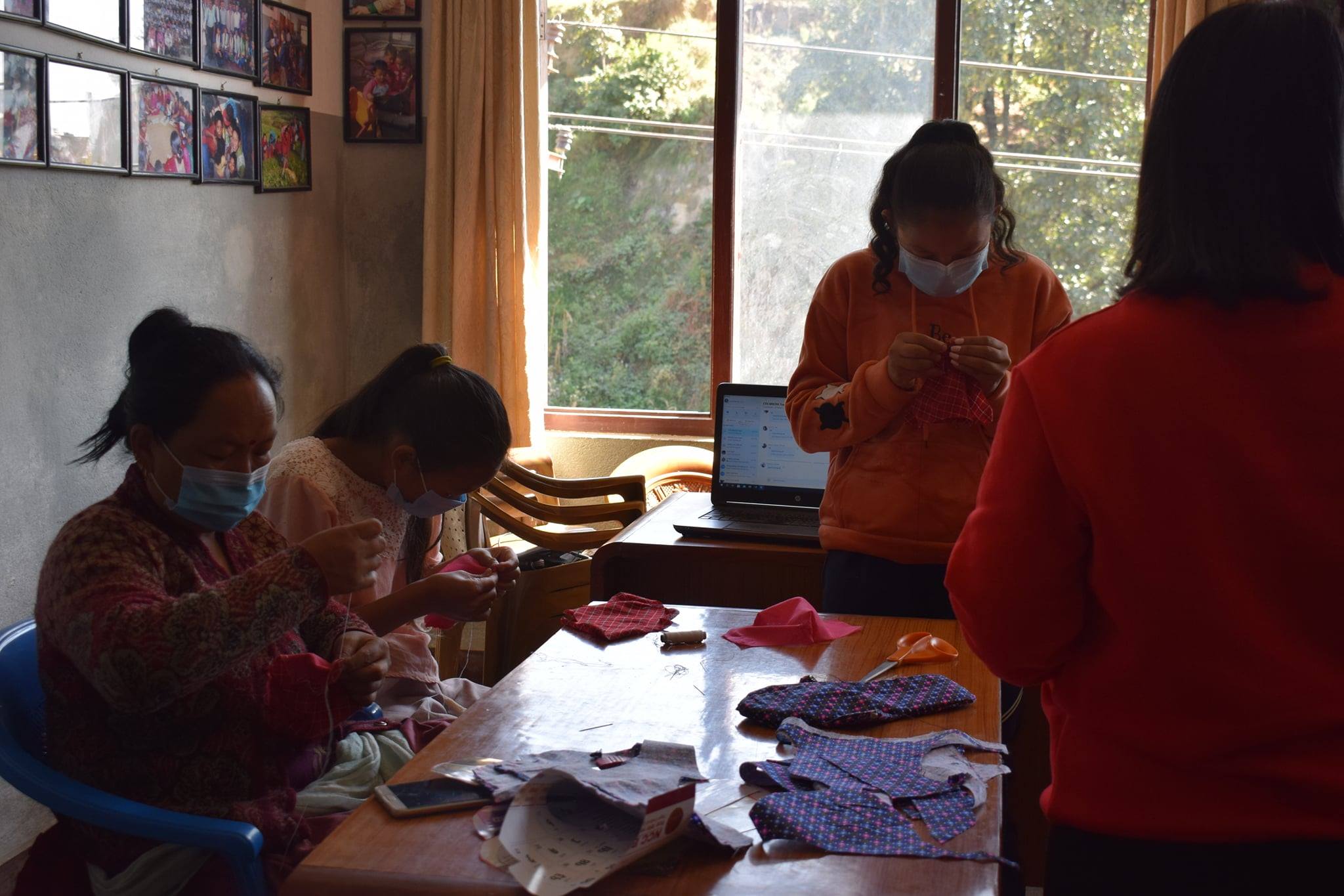 Face mask production in Nepal