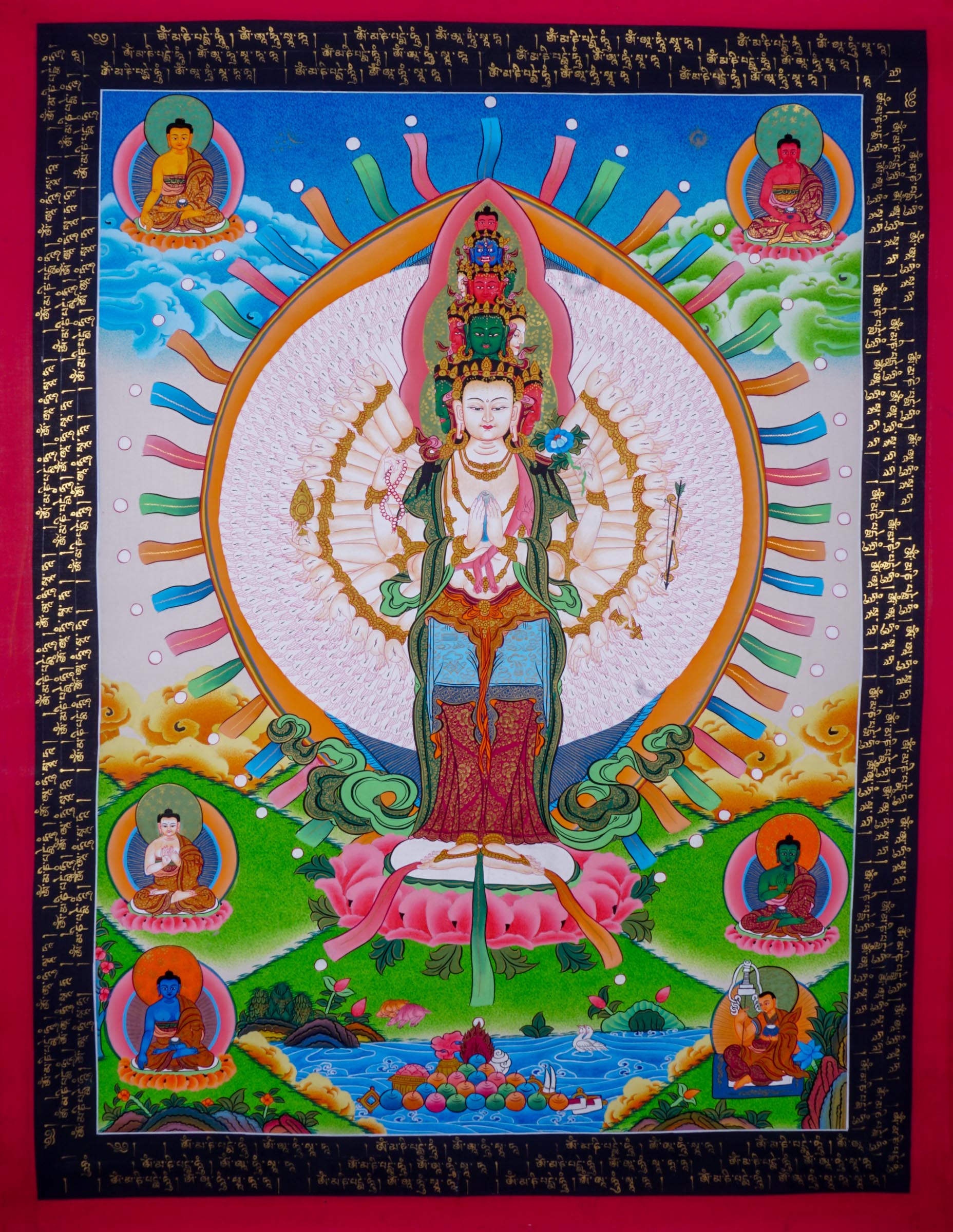 Avalokiteshvara Thangka with 1000 arms