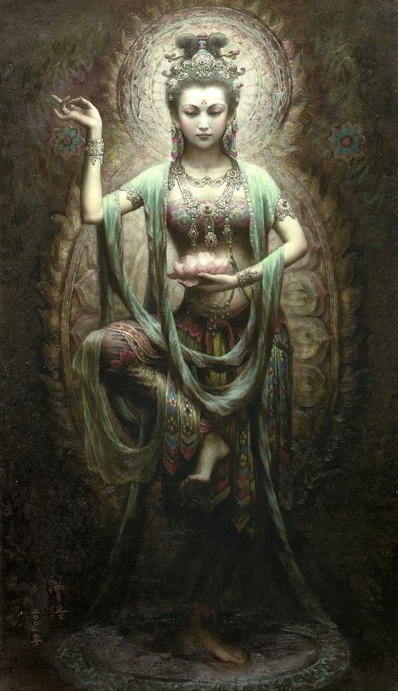 Chenrezig in Chinese style known as Guanyin or Quanyin