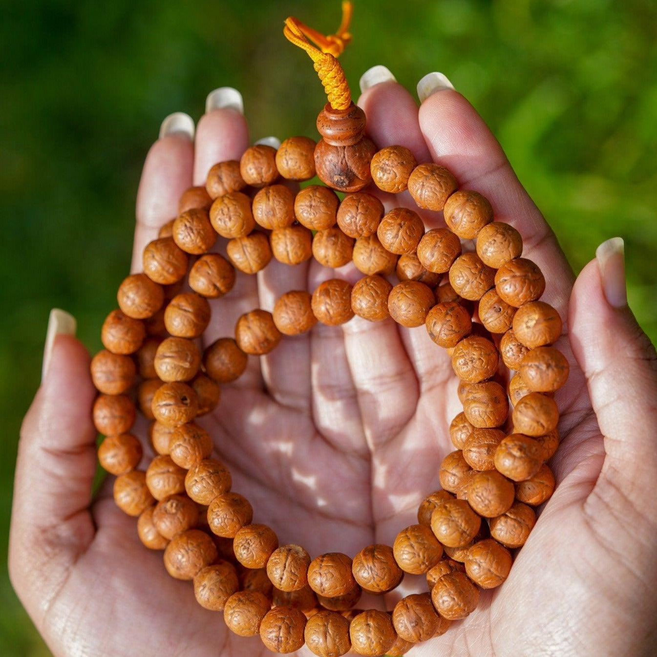 Rose Wood Round Bead Mala Hand Wrist Mala or Neck Mala Unisex