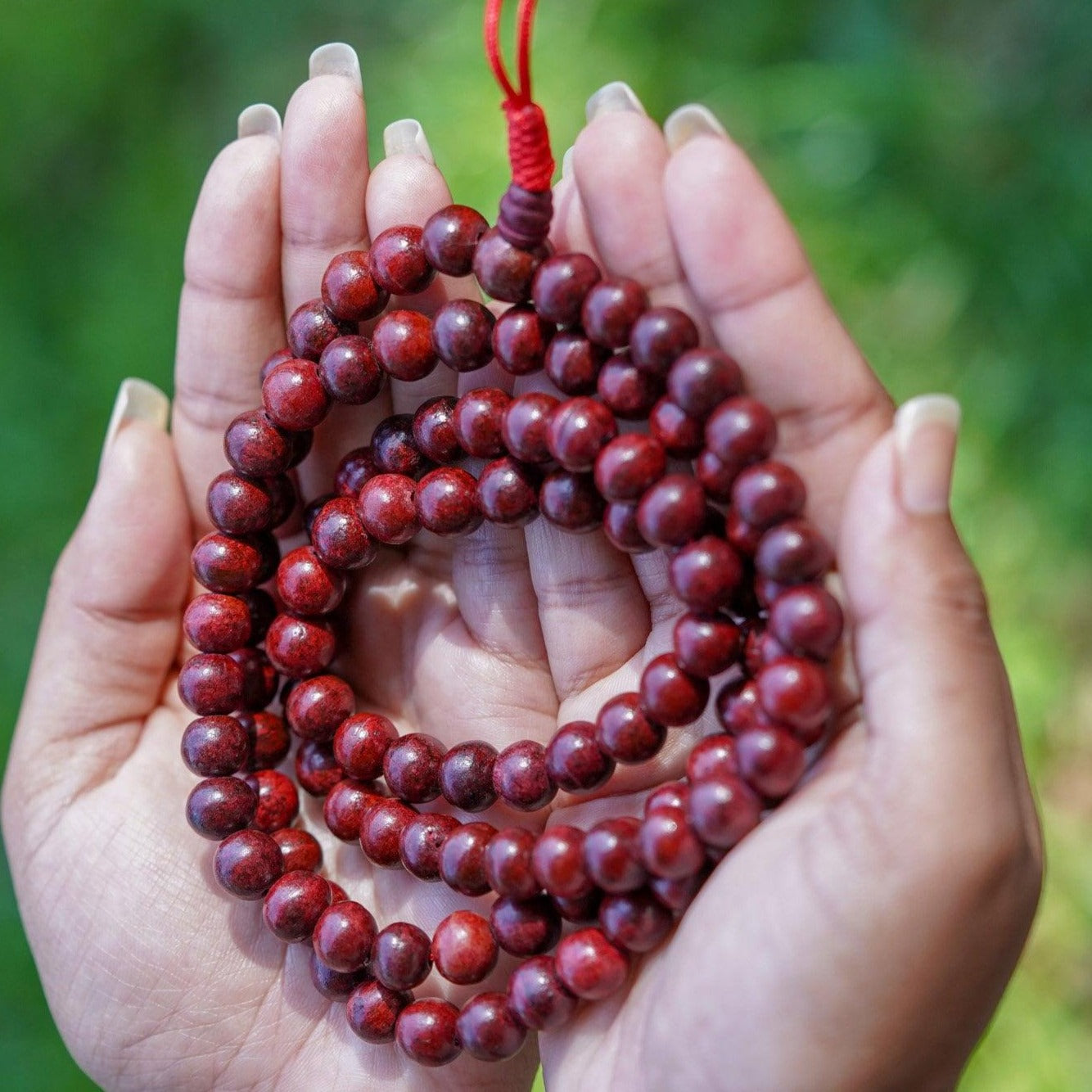 Natural Sandalwood Handmade Mala 108+1 Beads Hindu Prayer Beads