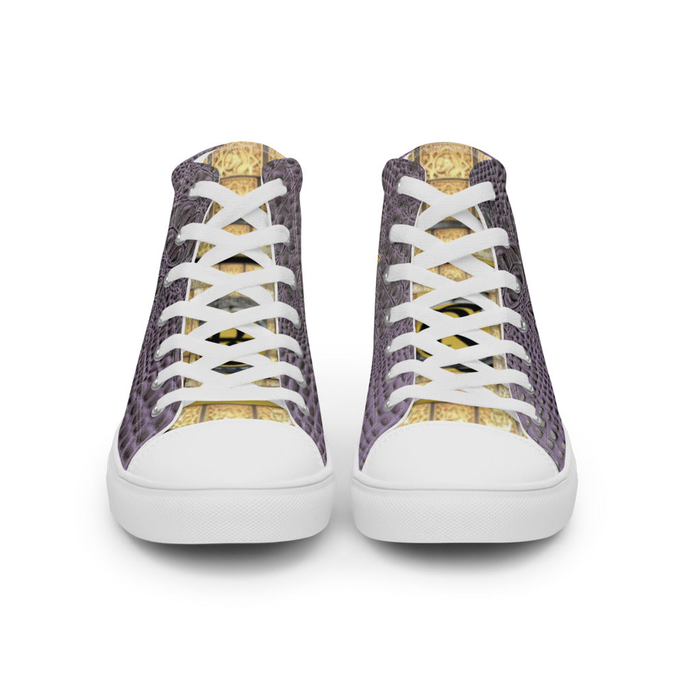 PURPLE GATOR PRINT, Men's Designer high top canvas shoes – Rod Eugene  Apparel LLC