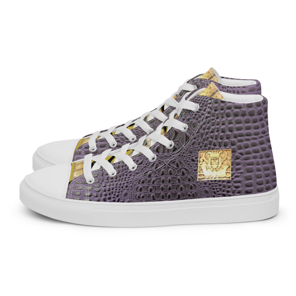 PURPLE GATOR PRINT, Men's Designer high top canvas shoes – Rod Eugene  Apparel LLC