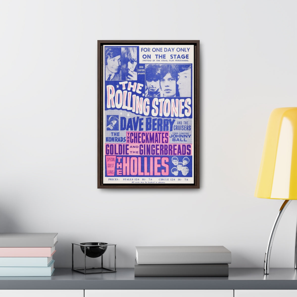 The Rolling Stones - The Hollies - Framed Canvas Concert Poster