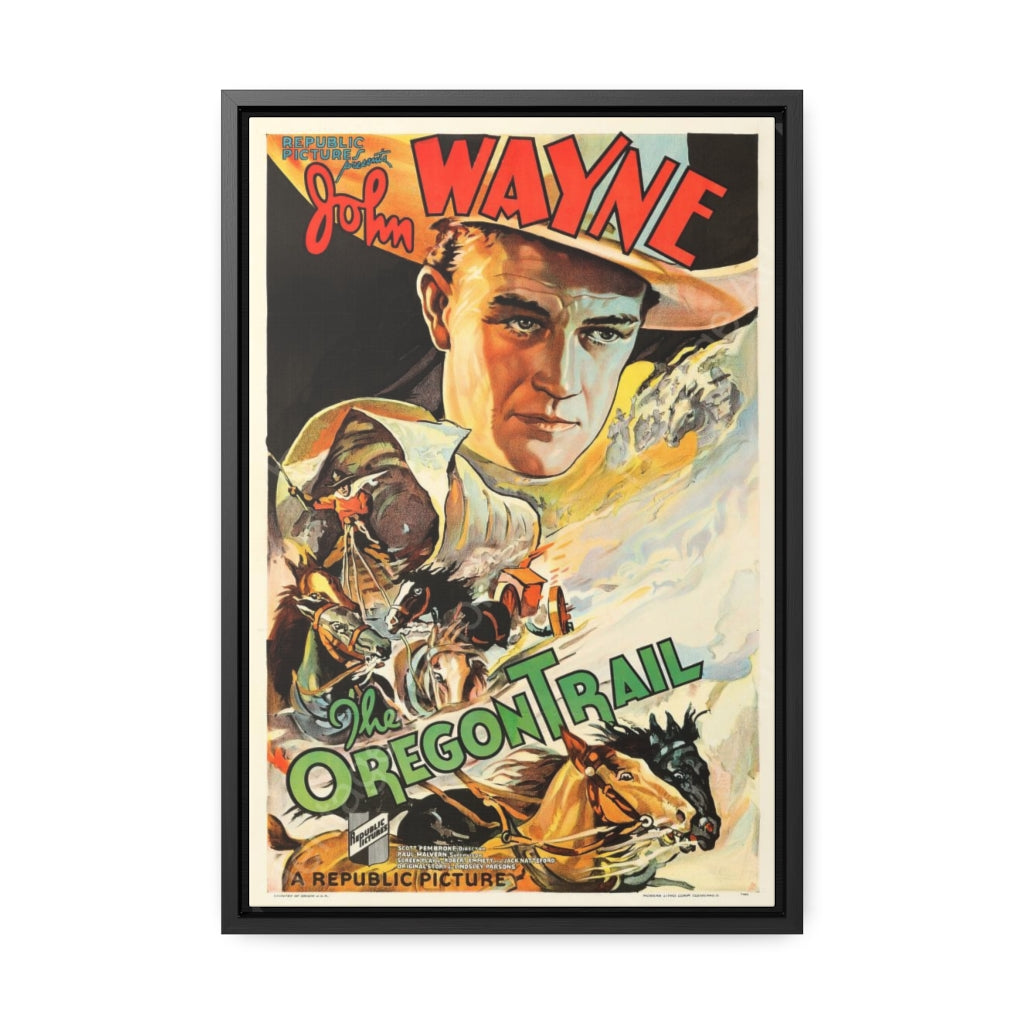 John Wayne - The Oregon Trail- Vintage Movie Poster - Gallery Canvas Wrap