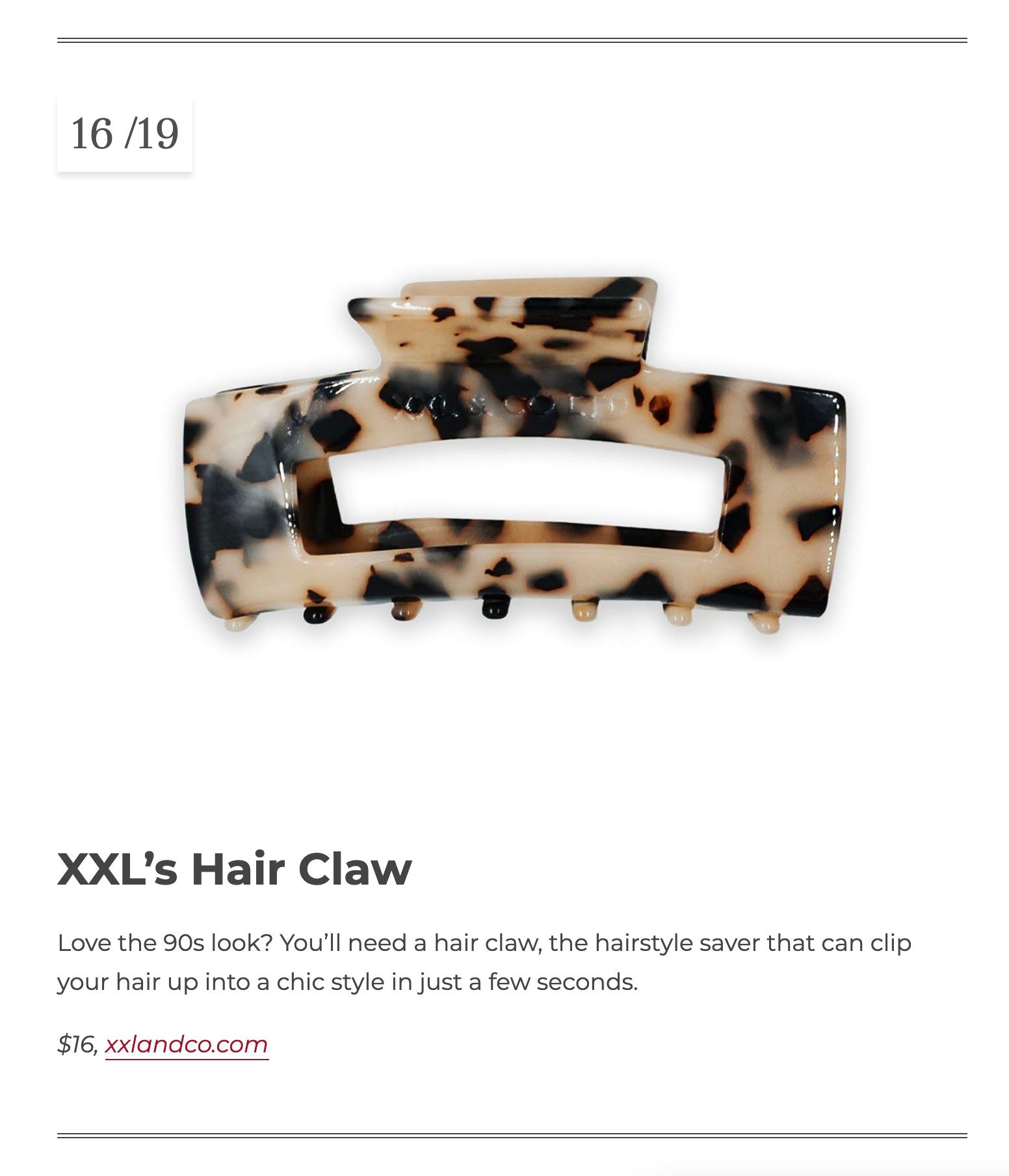 XXL & CO HAIR CLAW CLIP