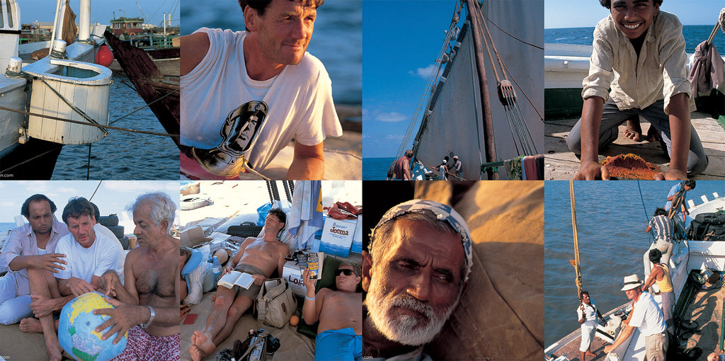 Photo collage of images from Michael Palin's 80 days around the world.