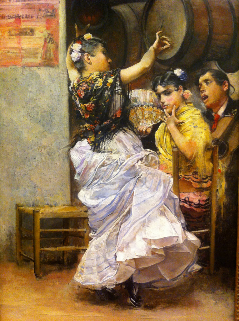 Painting of Flamenco dancer - Baile por bulerías, por José García Ramos. 1884.