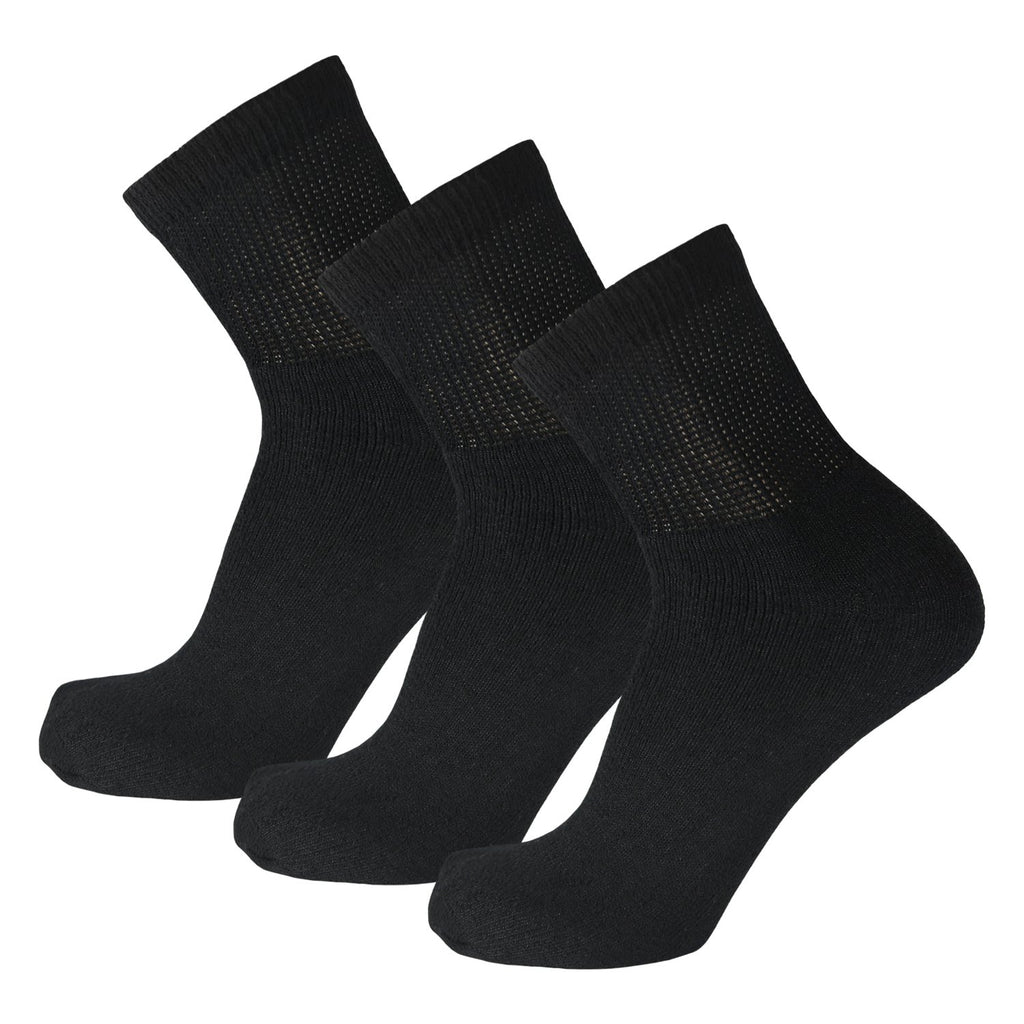 Ladies Diabetic Neuropathy Cotton Quarter Length Socks, Women's Shoe S ...