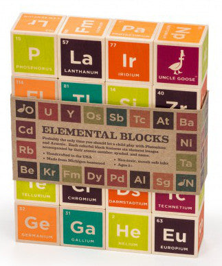 periodic table wooden blocks