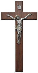 Hardwood Crucifix pewter 18"