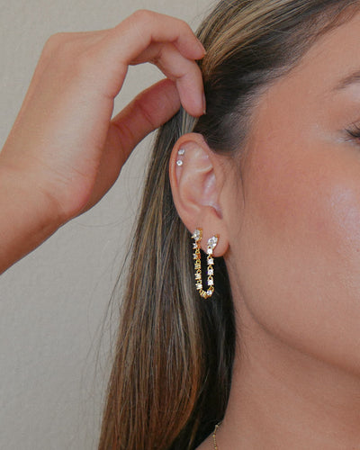 Double Chain Connector Earring – Studs