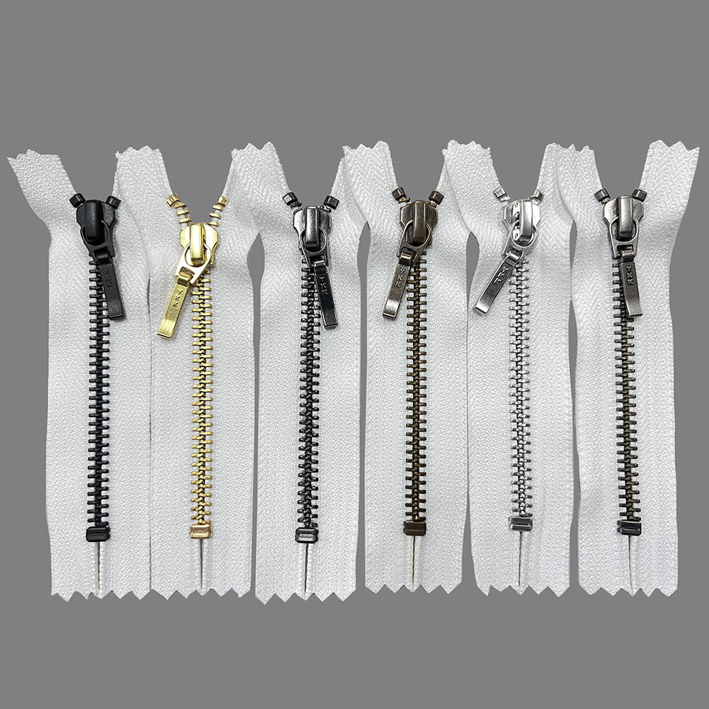 5 YKK Metal Zipper Closed End Brass Finish- 57 Colors - 17 Lengths