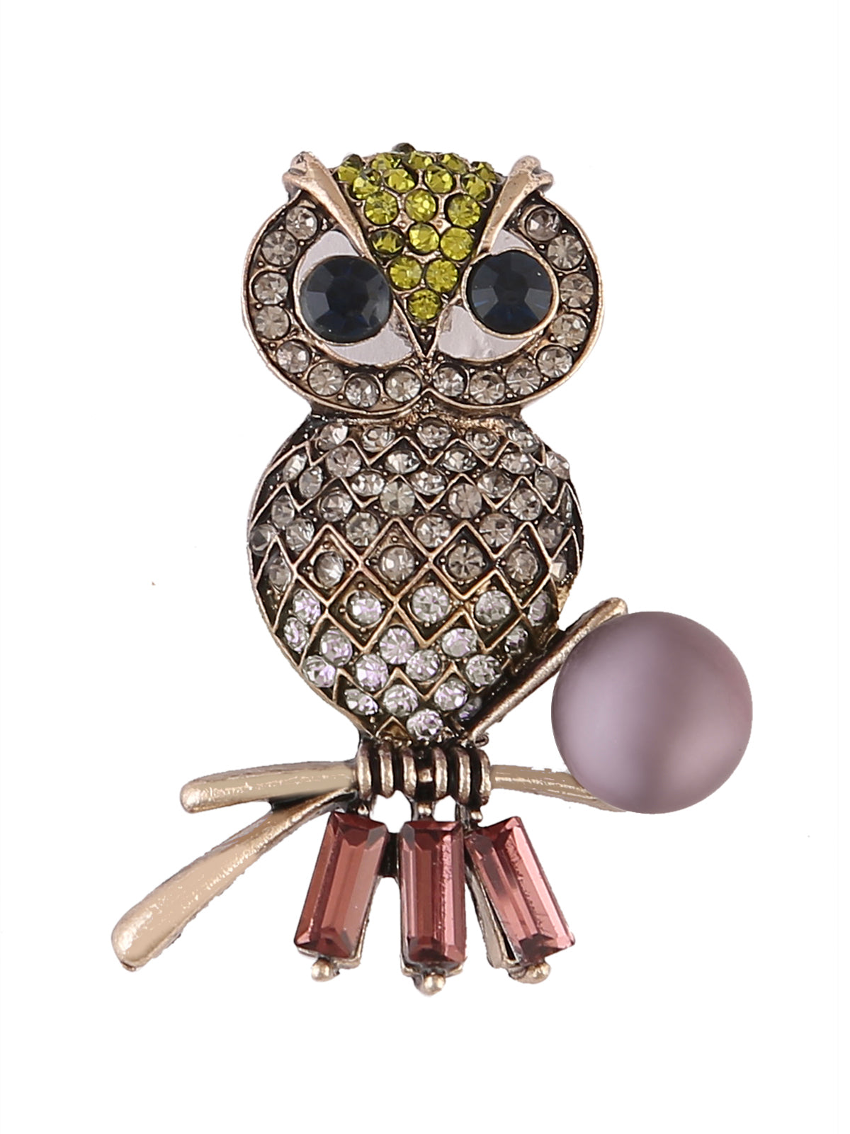 Elegant New Creative Opal Owl Brooches for Women Men, Rhinestone Animal Retro Clothing Jewelry, Jewels Brooch Pin,Temu