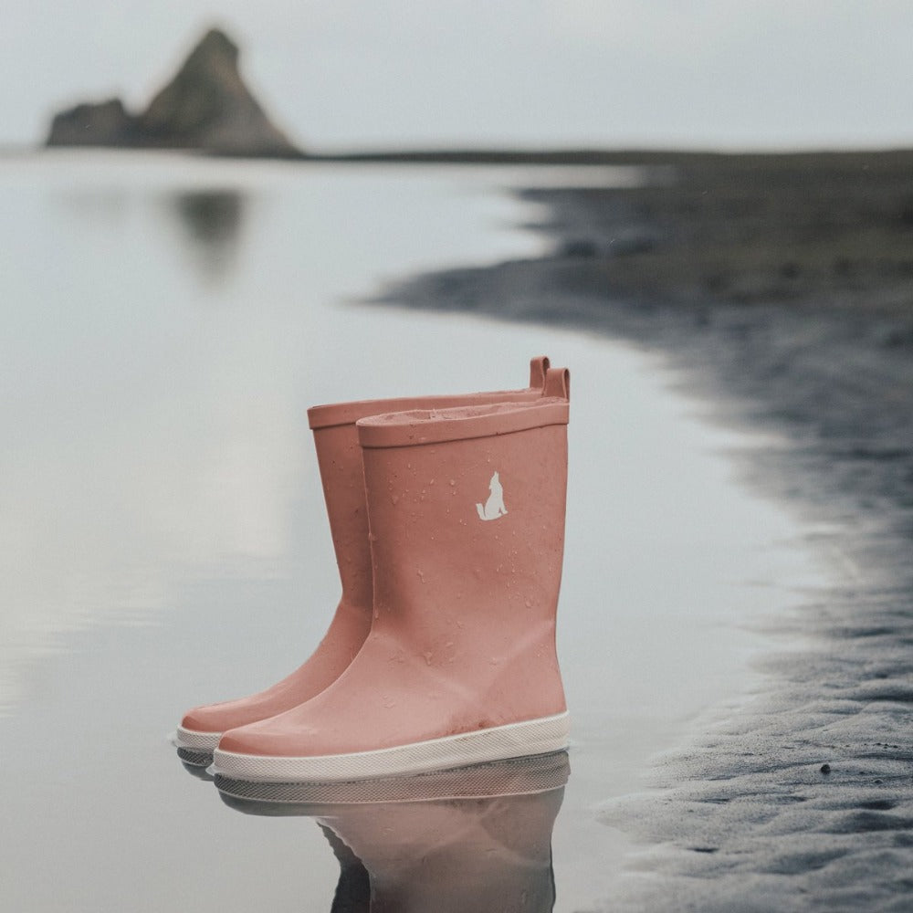 peach rain boots