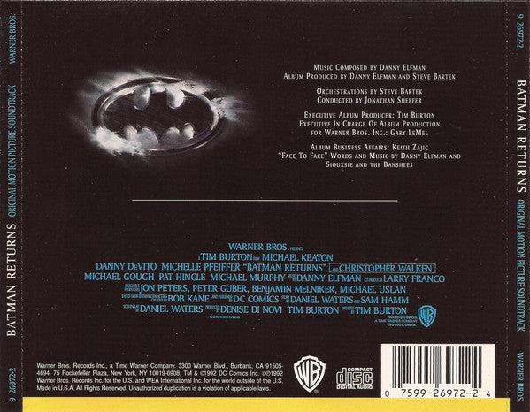 Buy Danny Elfman : Batman Returns (Original Motion Picture Soundtrack) (CD,  Album) Online for a great price – Media Mania of Stockbridge