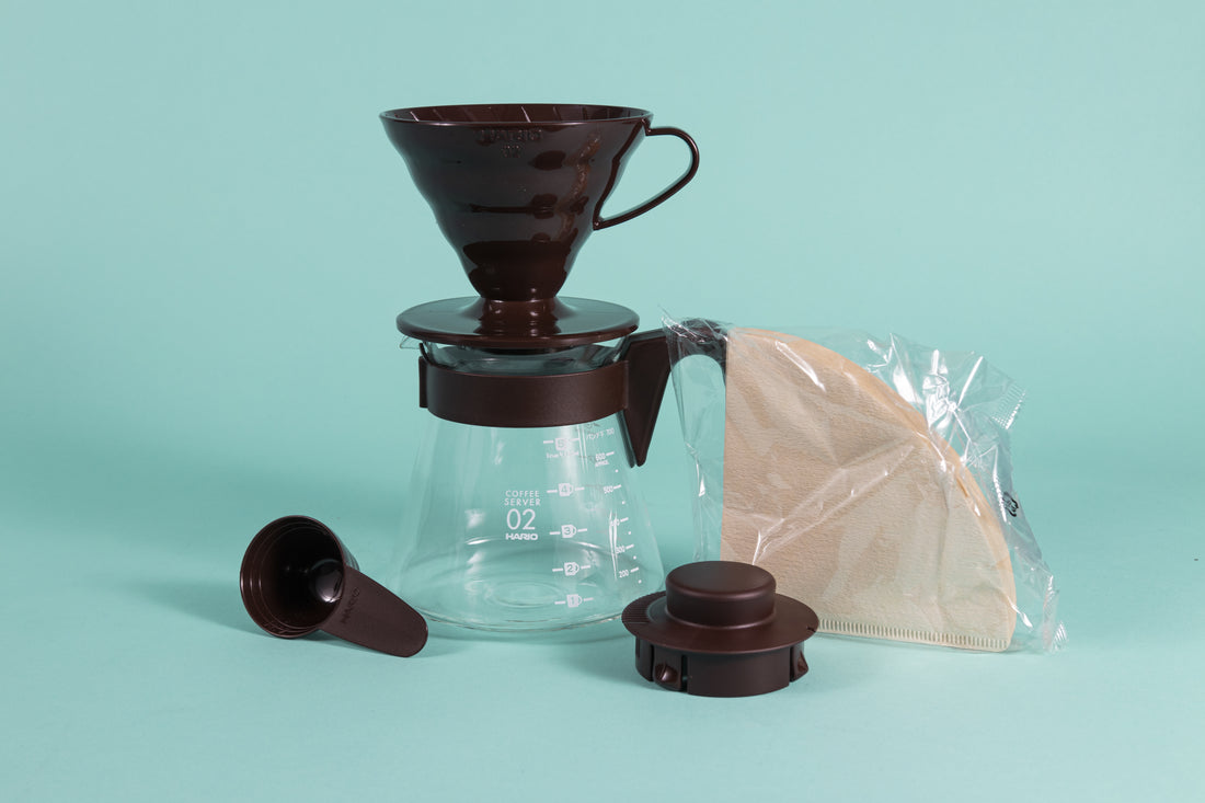 Servidor de café de vidrio, V60 verter sobre jarra microondas seguro con  material de vidrio de borosilicato 20.3 fl oz (azul)