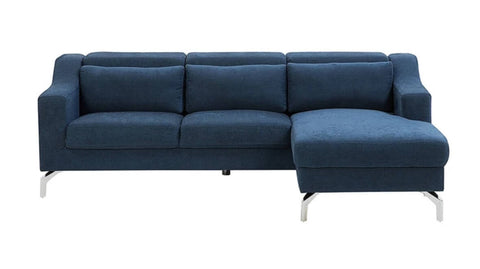 The Pebbles corner sofa in blue is ultra low and sleek
