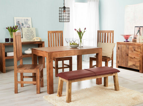 Nyanga 6 FT Dining Set with Bench & 4 Slatted Chairs