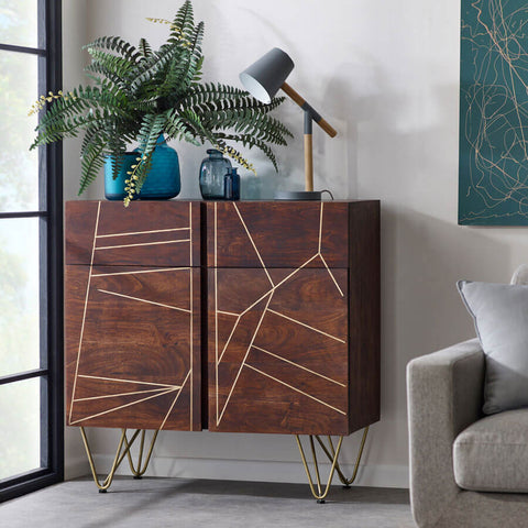 wooden sideboard in situ